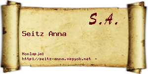 Seitz Anna névjegykártya